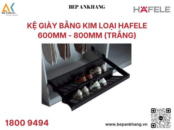 Kệ giày bằng kim loại Hafele - 807.95.863 - Trắng (800mm)